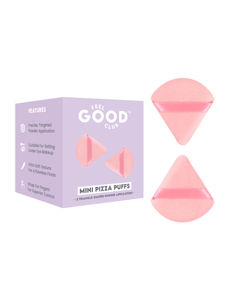 Feel Good Club Mini Pizza Puffs - Pack Of 2 Finger-sized Triangle Powder Applicator Blender Sponges-image-44
