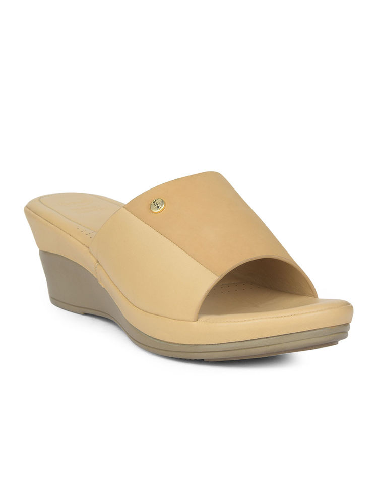 Scholl Women Beige Wedges Heels