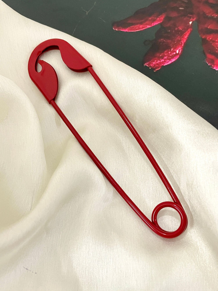 ISHKAARA Red Oversized Safety Pin Hair Bun Stick for Women-image-38