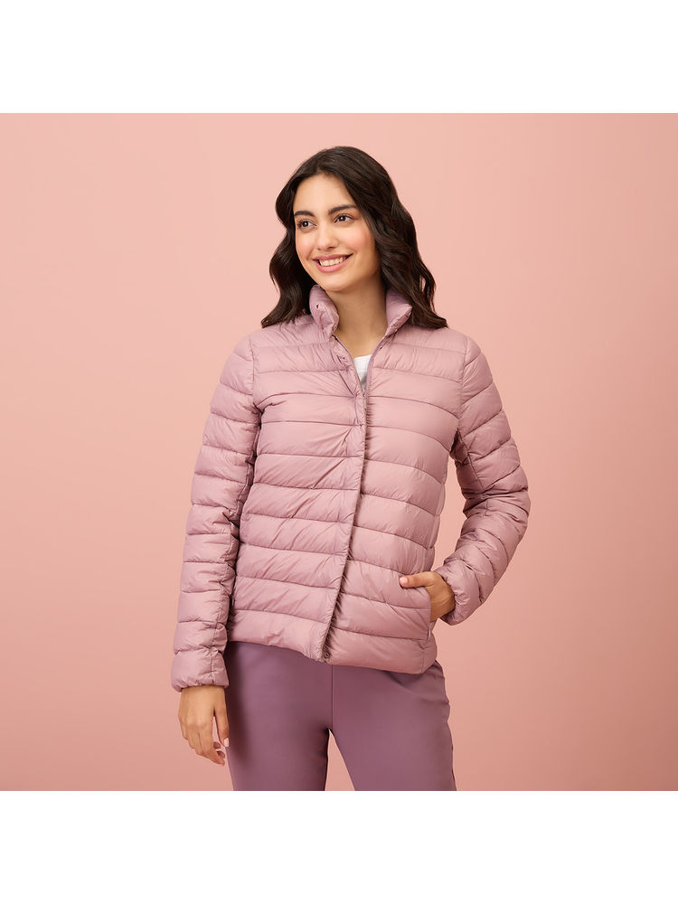 NYKD By Nykaa Ultra Light Weight Puffer Jacket with Inbuilt Bag (Set of 2)-NYAT405-Blush-picture-19