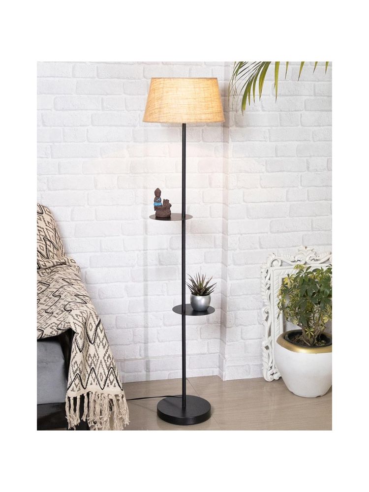 Homesake Black Duo Shelf Metal Floor Lamp, Jute-picture-17