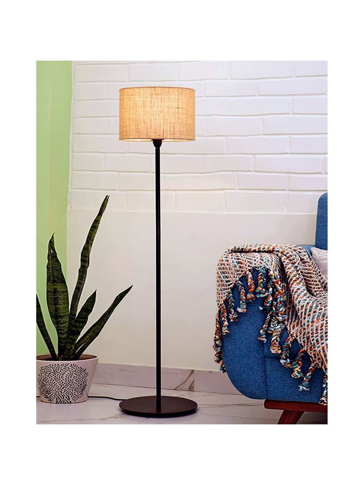 Homesake Floor Lamp with Wooden Base (Beige)-picture-22