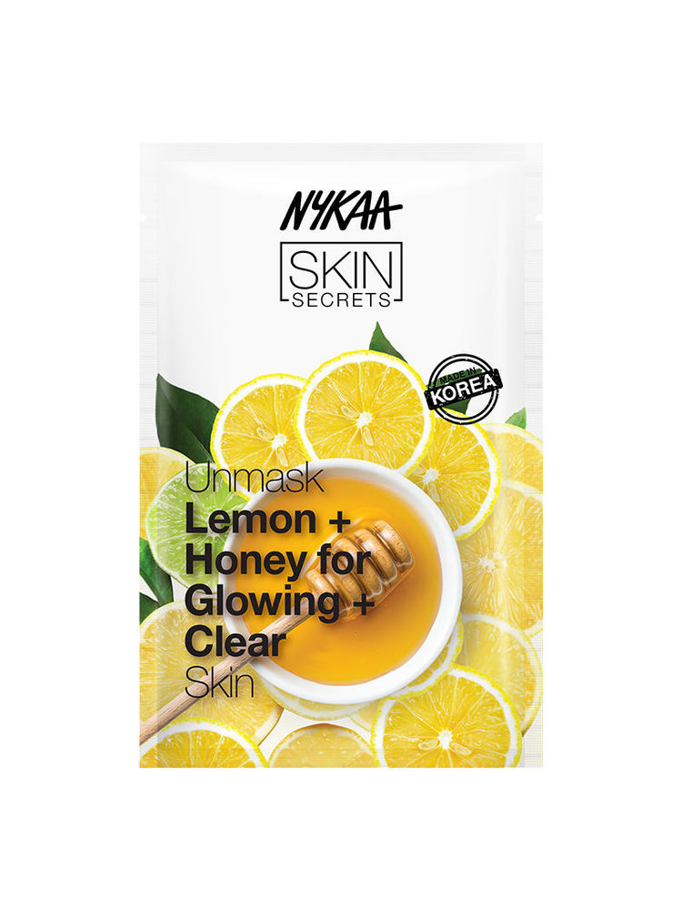 Nykaa Lemon + Honey Sheet Mask For Glowing & Clear Skin - Formulated In Korea - For All Skin Types