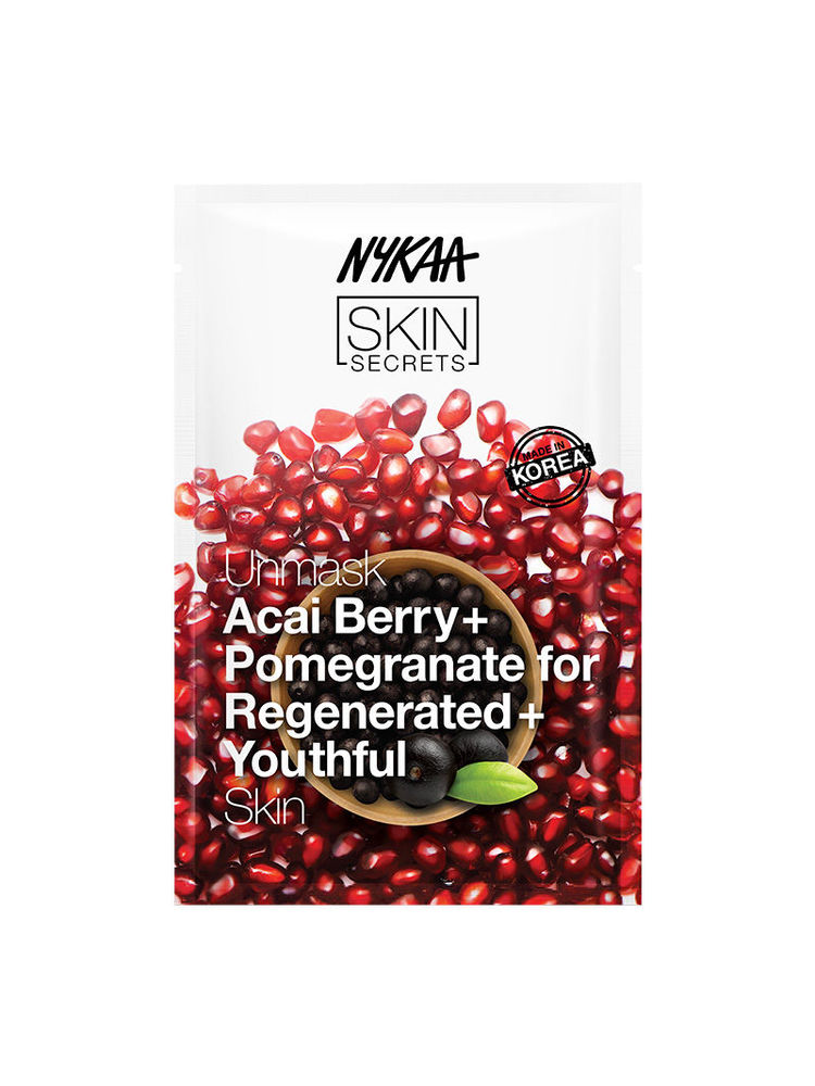 Nykaa Acai Berry + Pomegranate Sheet Mask For Youthful Skin - Formulated In Korea - For All Skin Types