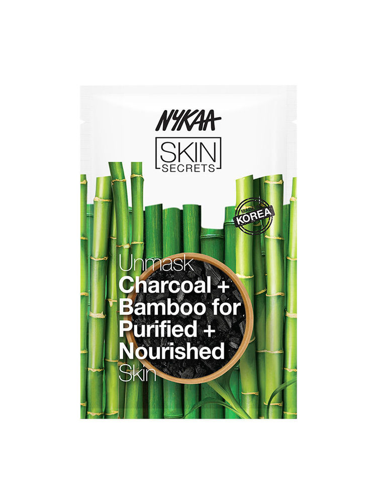 Nykaa Charcoal + Bamboo Sheet Mask For Purifying Skin - Formulated In Korea - For All Skin Types