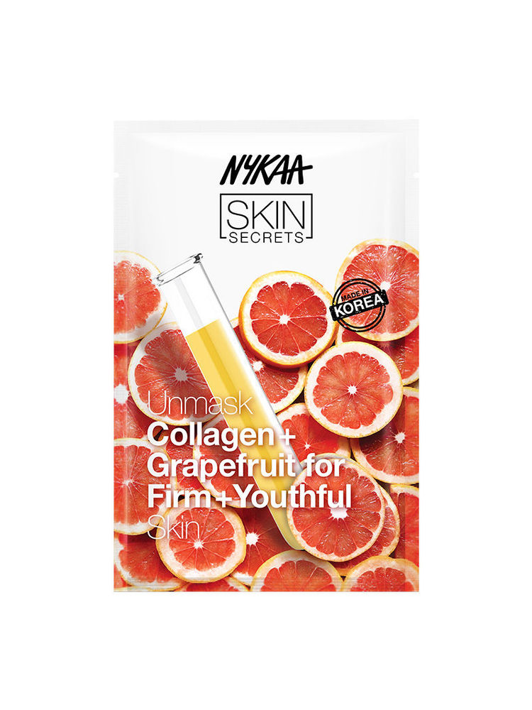 Nykaa Collagen+Grapefruit Sheet Mask For Firm & Youthful Skin-Formulated In Korea - For All Skin Types