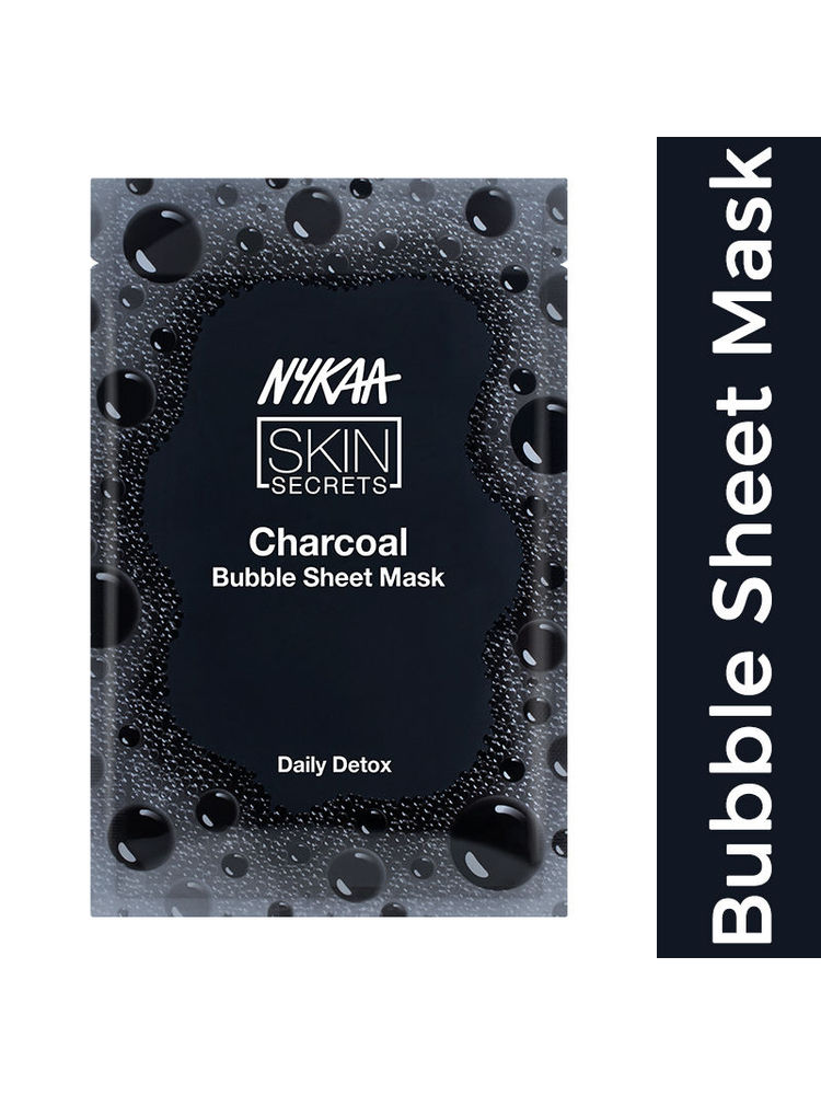 Nykaa Charcoal Bubble Sheet Mask – Detoxifies & Glowing Skin-Formulated In Korea - For All Skin Types-image-36