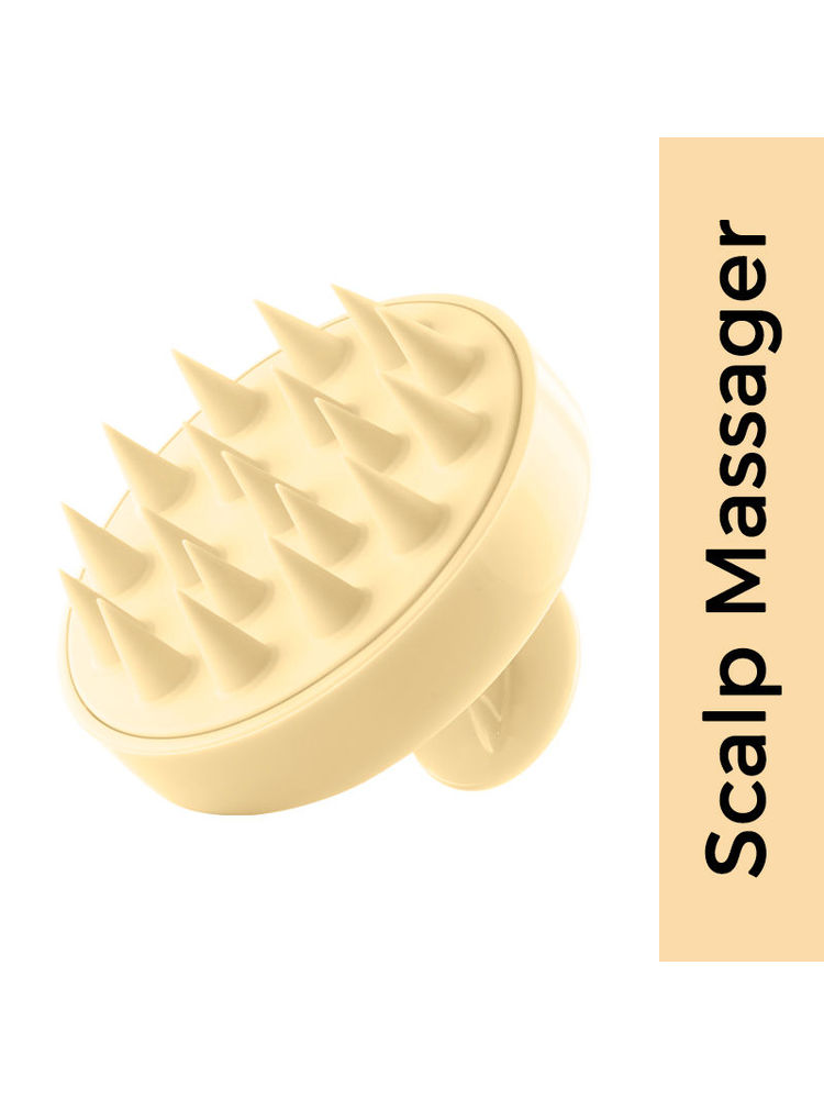 Nykaa Scalp Massager Brush For Blood Circulation, Exfoliation & Natural Hair Growth - Yellow