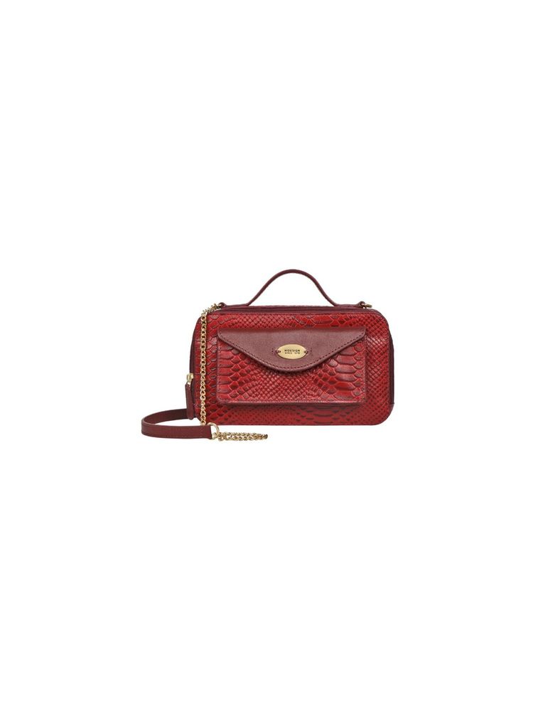 Hidesign LILAC 02 SB Women's Marsala Snake Leather Satchel Bag-picture-27