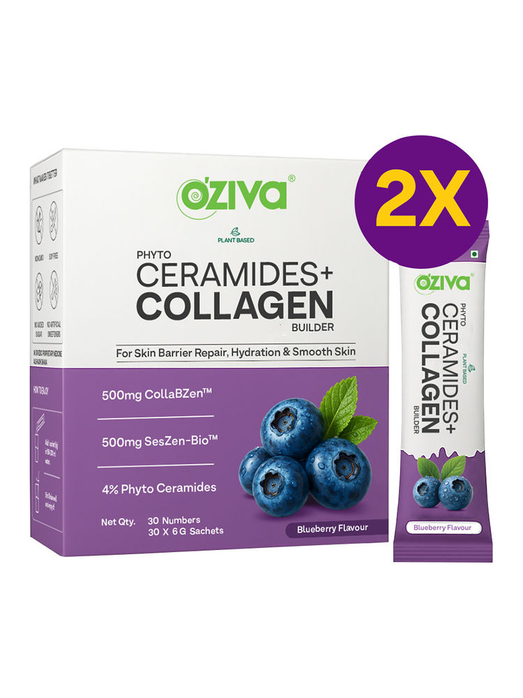 Oziva Phyto Ceramide+ Collagen For Skin Barrier Repair - Blueberry