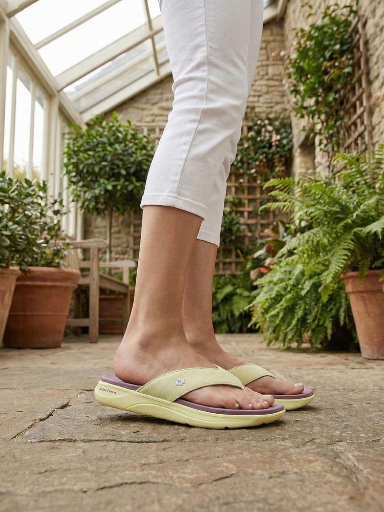 LOTTO Evernote Strip Yellow Flip Flops For Women - Yellow-picture-30