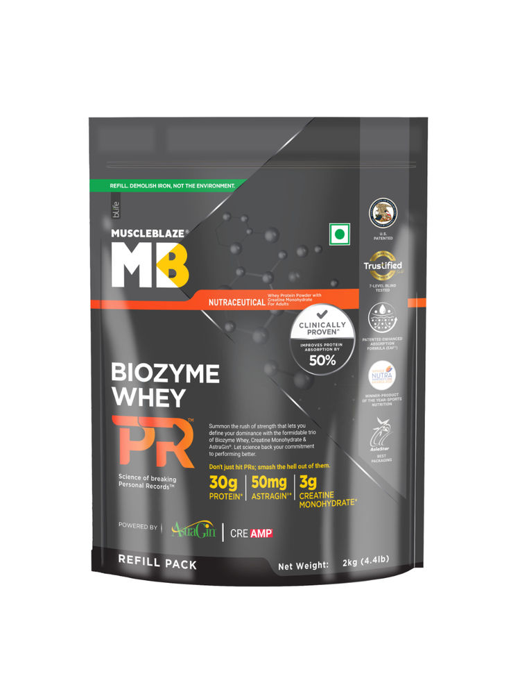 MuscleBlaze Biozyme Whey PR, 30G Protein, 3G Creatine Refill Pack - Molten Chocolate-picture-20