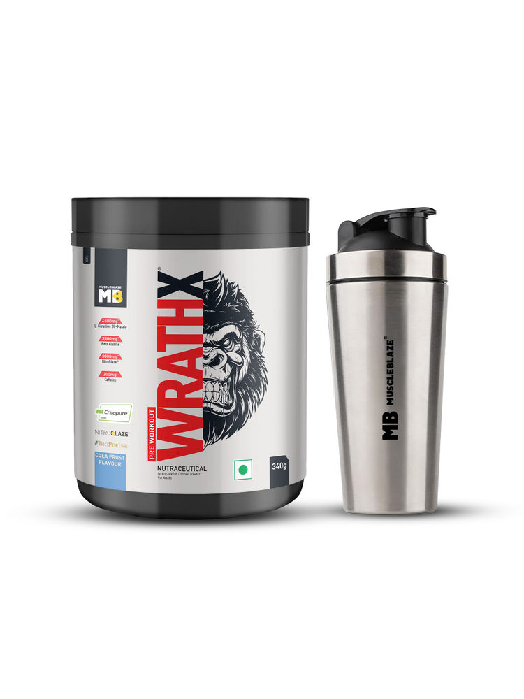 MuscleBlaze Wrathx Pre Workout With Creapure With Shaker - Cola Frost-picture-2