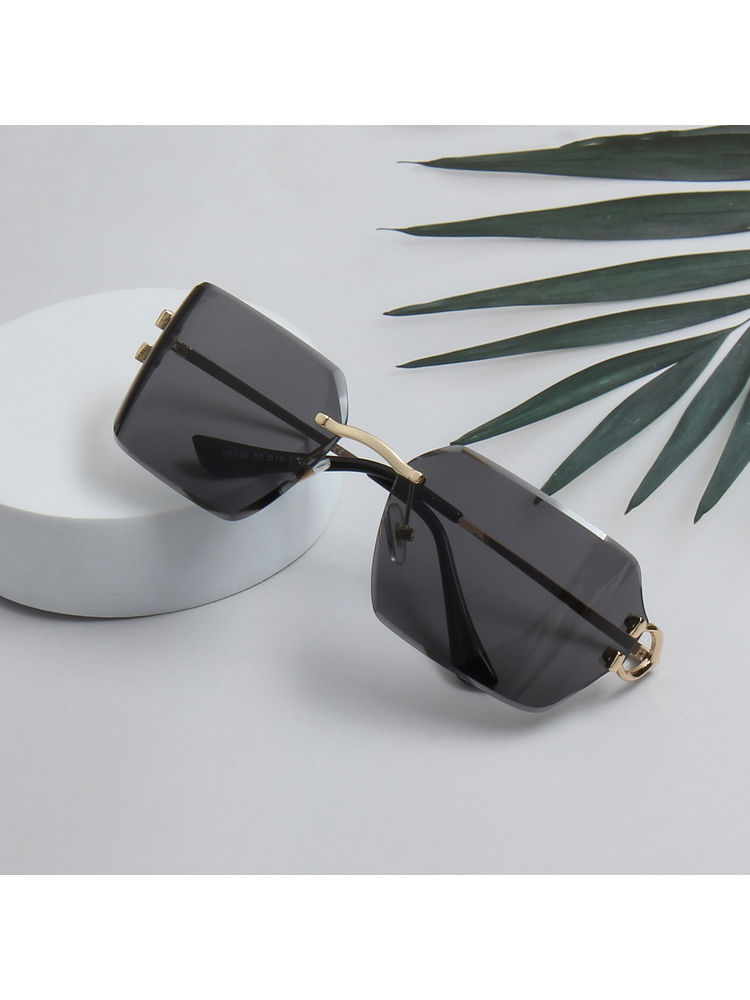 TED SMITH Unisex Black Lens & Gold-Toned Rectangle Sunglasses-picture-15
