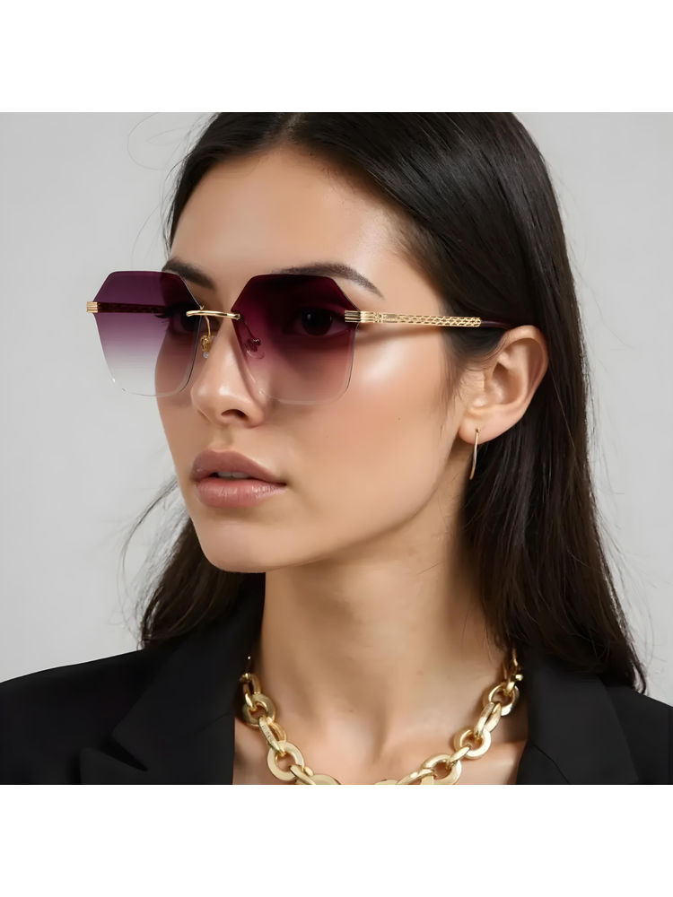 TED SMITH Womens Brown Lens & Gold-Toned Square Sunglasses-image-30