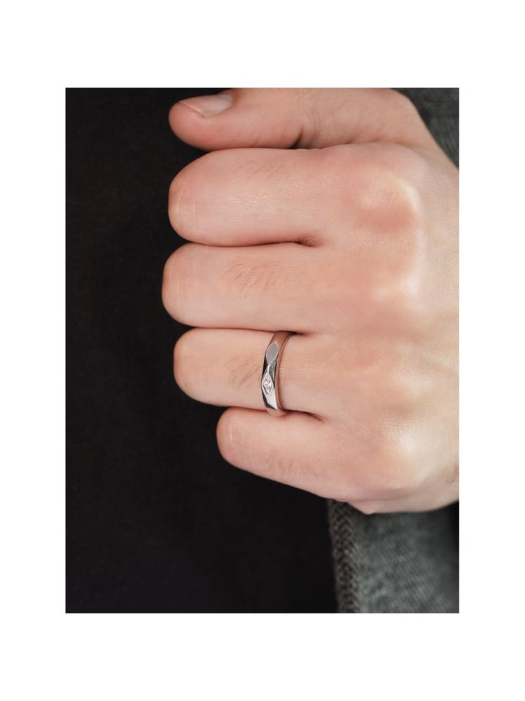 Zavya Cross CZ Studded 925 Sterling Silver Ring For Him-image-8