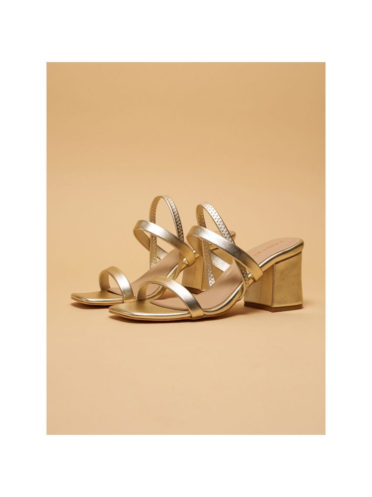 Eridani Amaris Wide Gold Block Heels-image-2