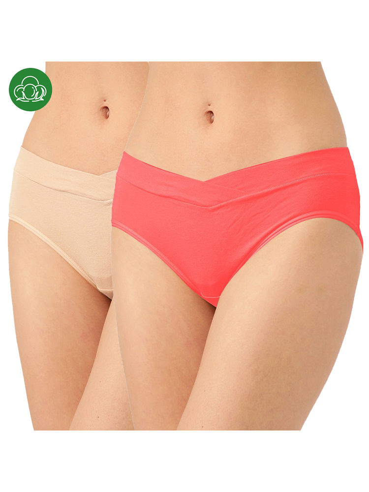 Inner Sense Organic Cotton Antimicrobial Maternity Panty Multi-Color (Pack of 2)-picture-23