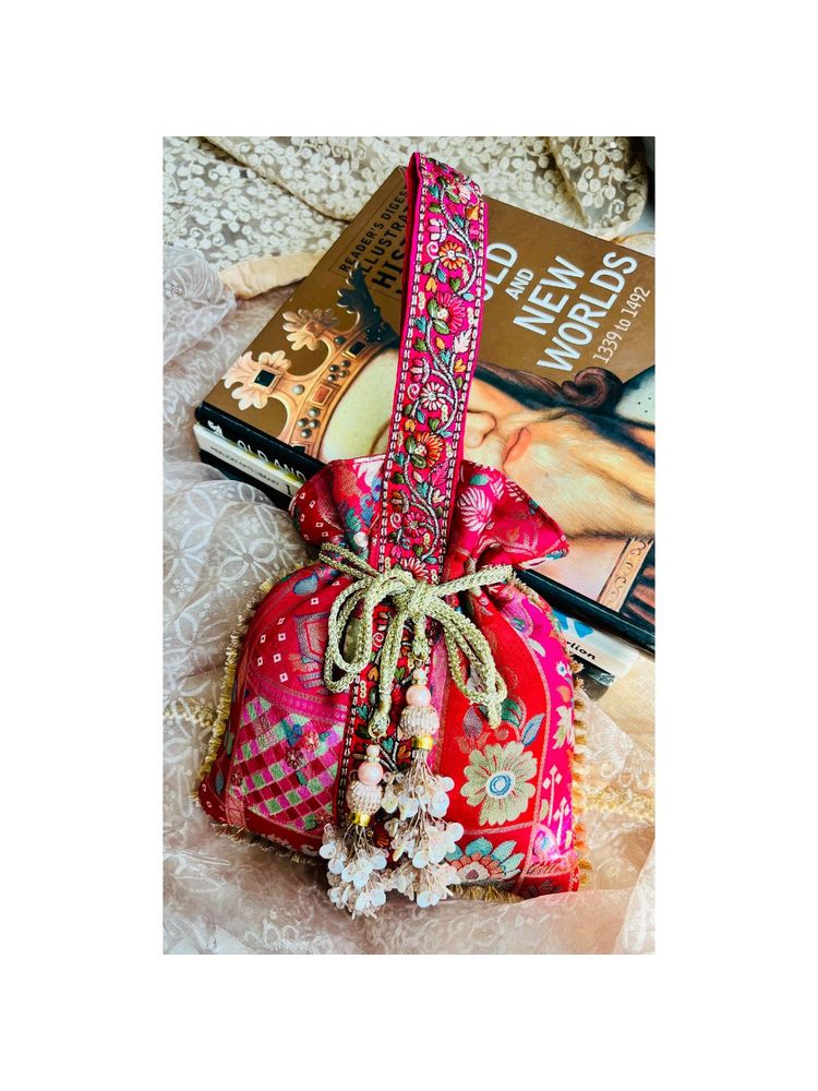 Fuchsia by Aashka Mehta Wildflower Potlis Bag