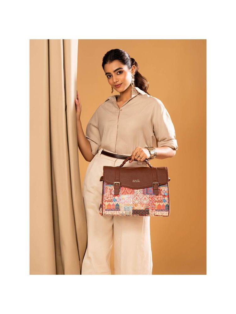Zouk Konkona Heritage Satchel Bag - Kutch Gamthi-picture-24