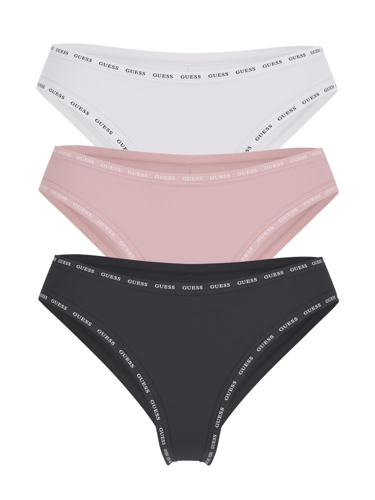 guess fashion Guess Multi-Color Cotton Solid Women Briefs (Pack of 3)-picture-16