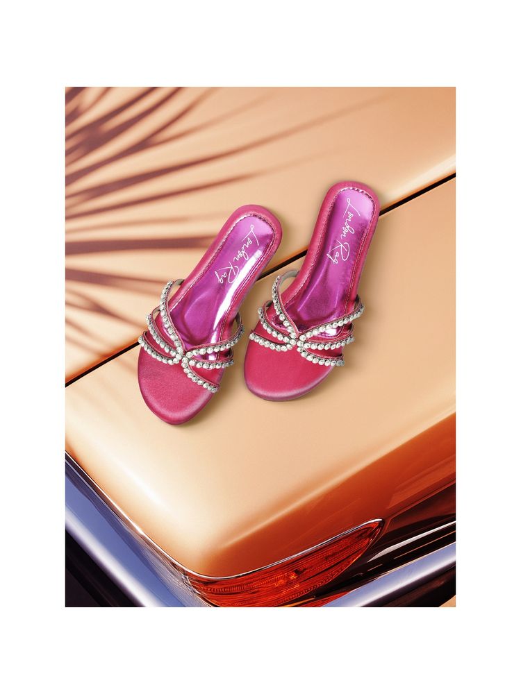 London Rag Dimante Strap Pink Flats-picture-20
