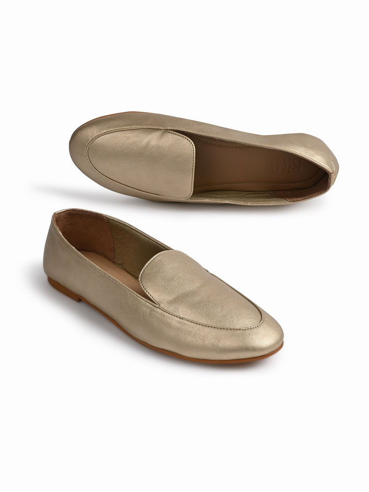 SKO Olivia Women Gold Loafers-image-30