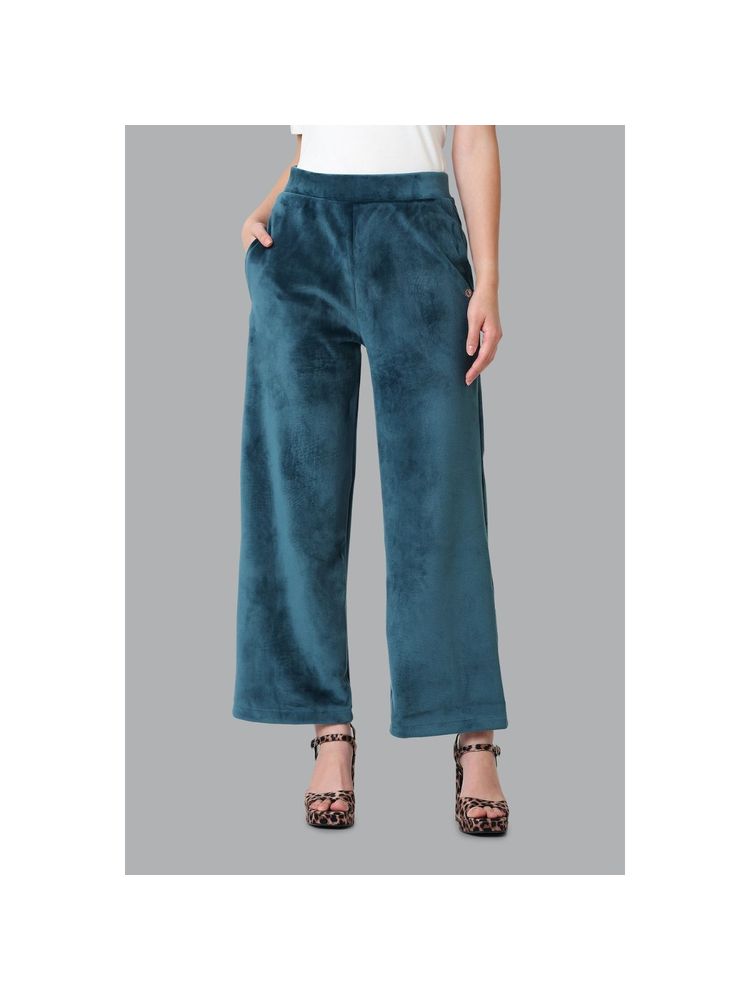 Van Heusen Woman Lingerie And Athleisure Zipper Pocket Wide Leg Velour Pants - Reflecting Pond-picture-38