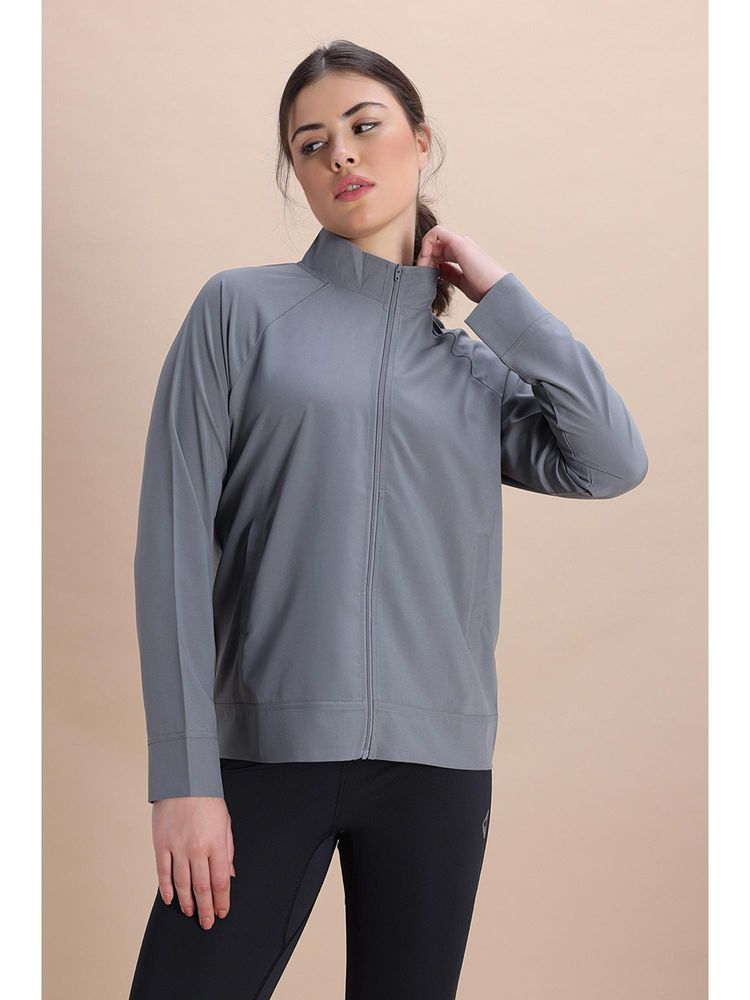 Zivame Zelocity Quick Dry Relaxed Jacket - Foggy Grey-image-4