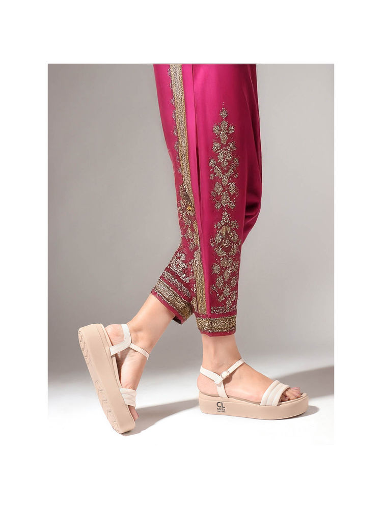 Carlton London Cream Solid Platform Heel Casual Women Sandals-picture-16
