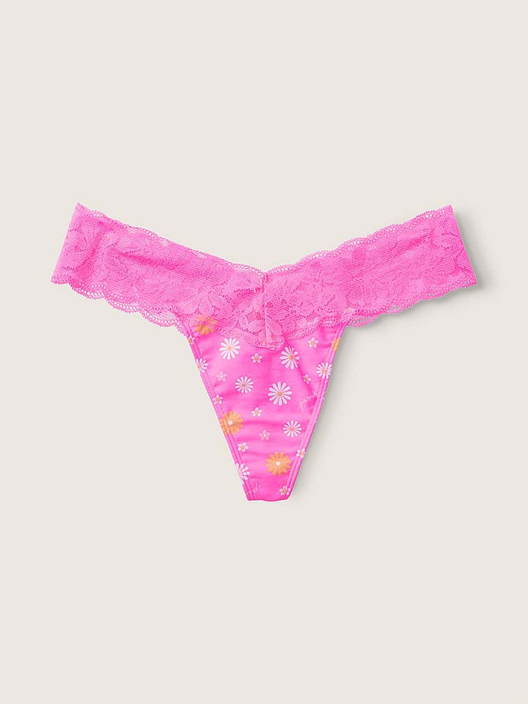 victoria's secret intimates Victoria's Secret Women Pink Lace Trim Thong Panty-picture-26