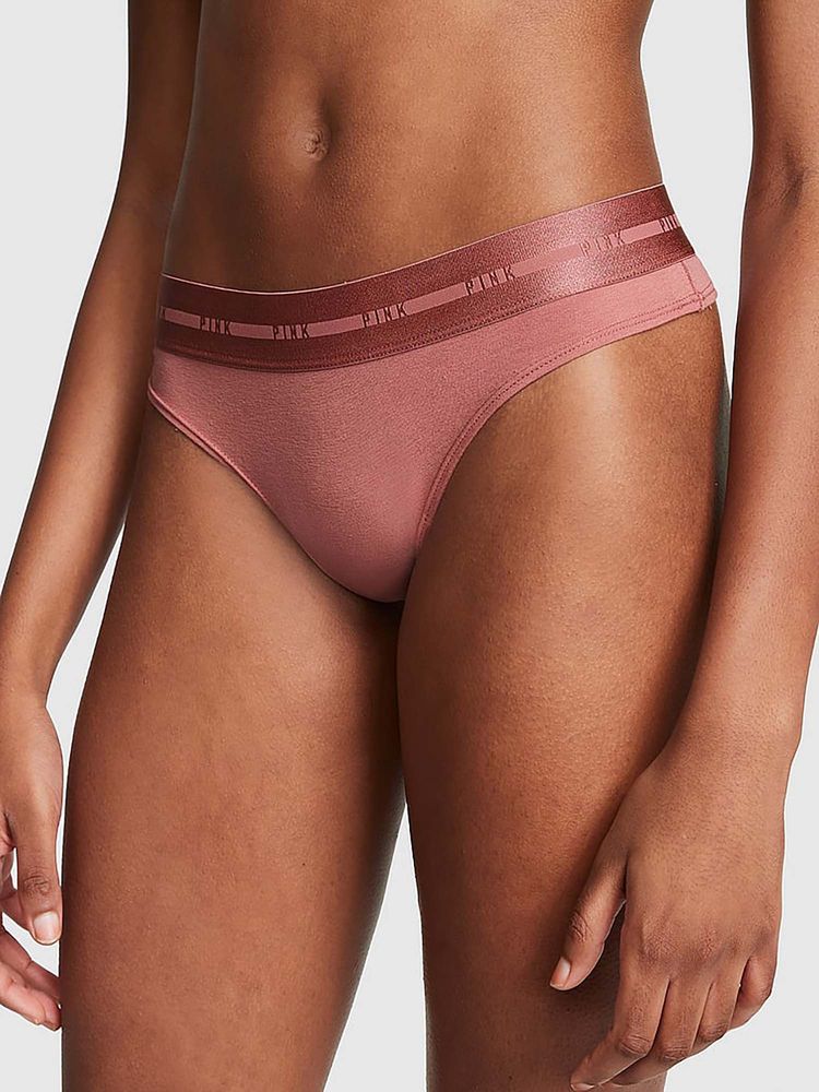 victoria's secret intimates Victoria's Secret Women Dusky Rose Pink Logo Thong Panty-picture-22