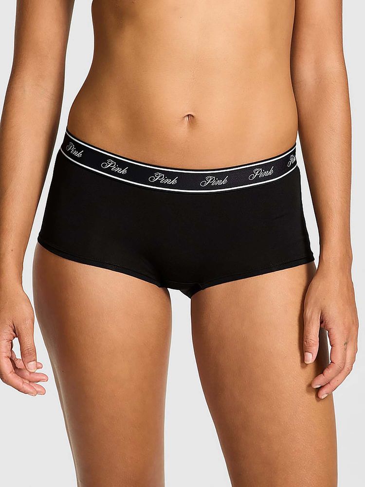 victoria's secret intimates Victoria's Secret Women Black Solid Cotton Boyshorts (M)-picture-12