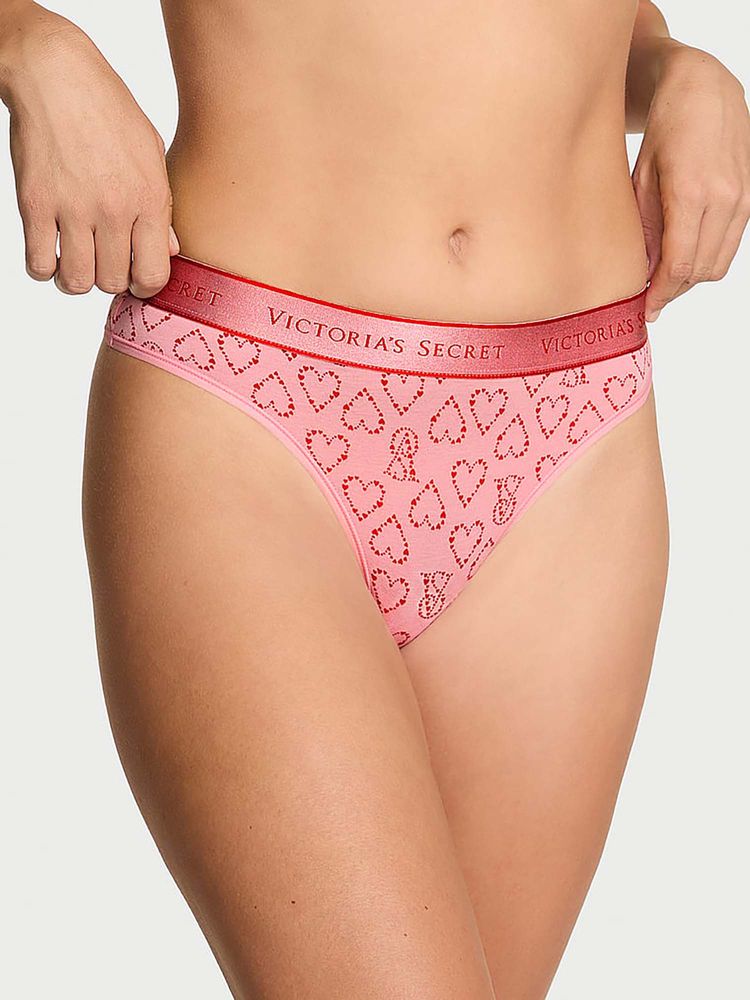 victoria's secret intimates Victoria's Secret Women Pink Printed Cotton Thong Panty-picture-21