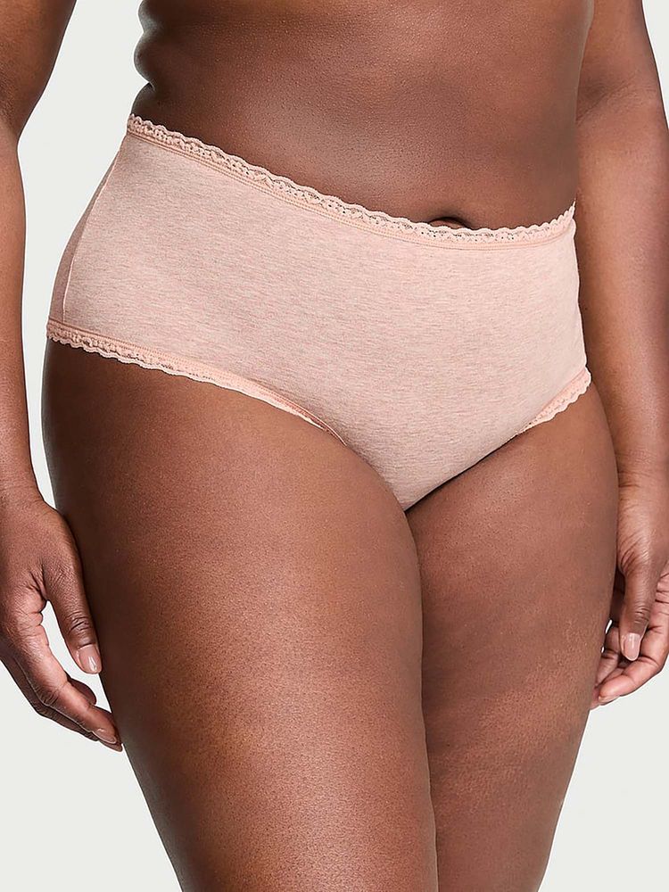 victoria's secret intimates Victoria's Secret Women Beige Cotton Lace-Waist Cheeky Brief Panty (XS)-picture-14