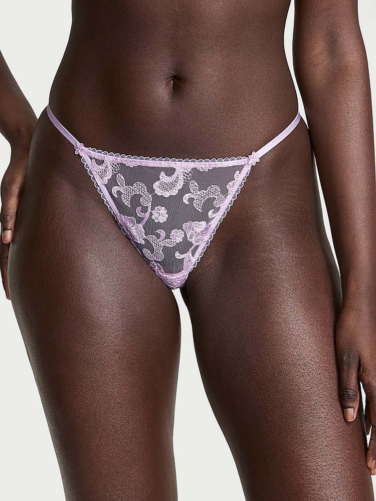 victoria's secret intimates Victoria's Secret Women Lavender Dream Angels Vintage Blossom Thong Panty-picture-26
