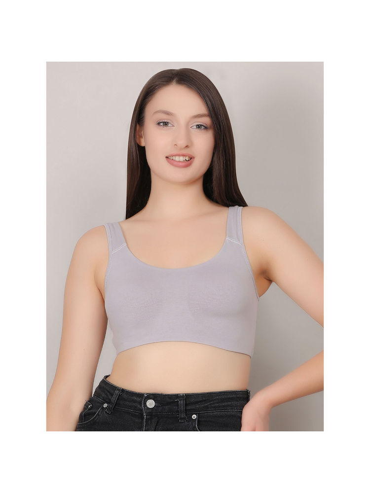 Mod & Shy Grey Solid Non-Wired Non-Padded Full Coverage Sports Bra-picture-13