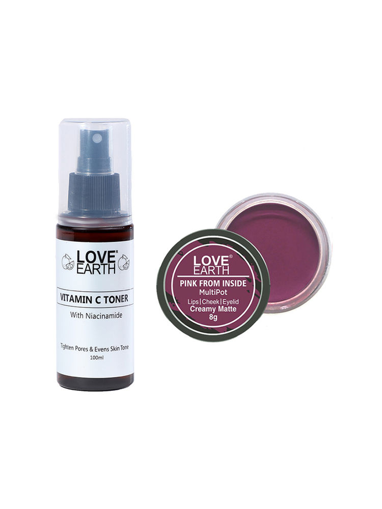 Love Earth Lip Tint & Cheek Tint Pink From Inside + Vitamin C Toner-picture-41