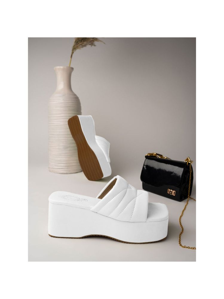 Shoetopia Women White Solid Heels-picture-43