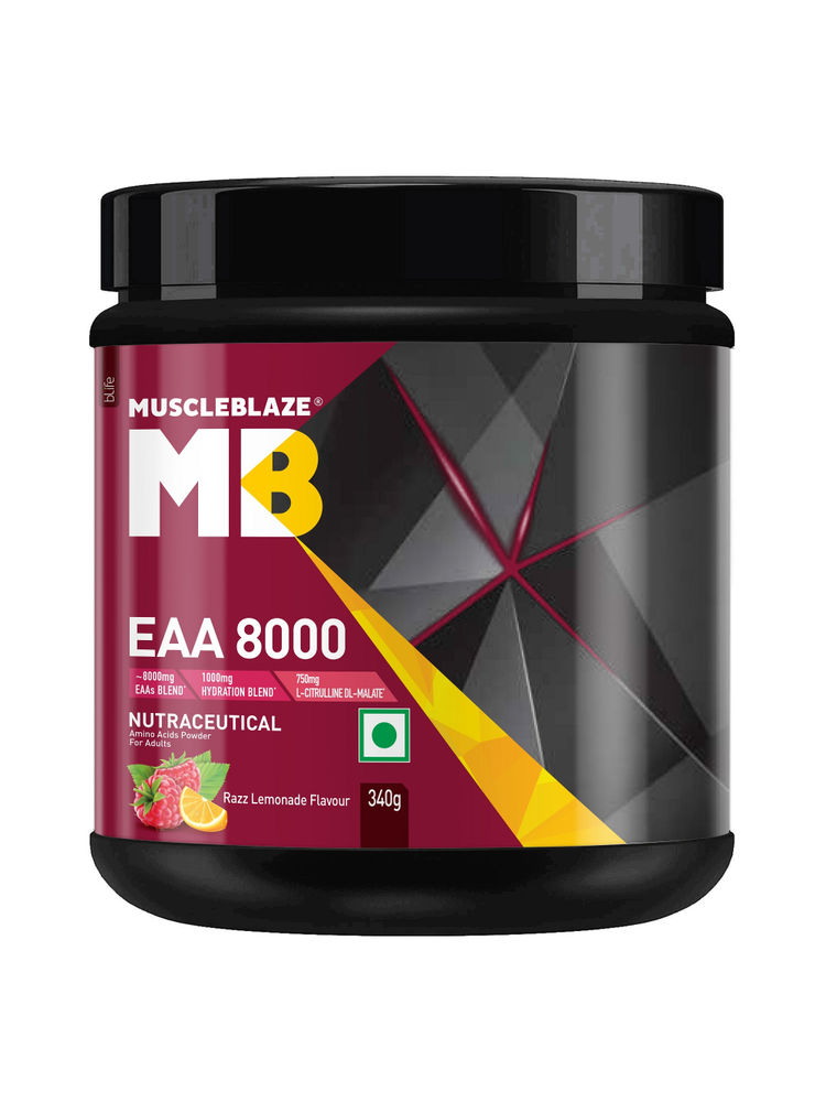 MuscleBlaze Eaa 8000, With 1000 Mg Hydration Blend, & 750 Mg L-citrulline (Razz Lemonade)