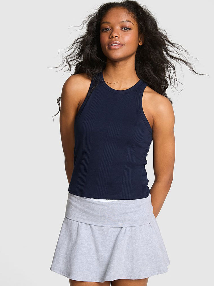 Victoria's Secret Navy Blue Multi Rib Tank Top-image-25