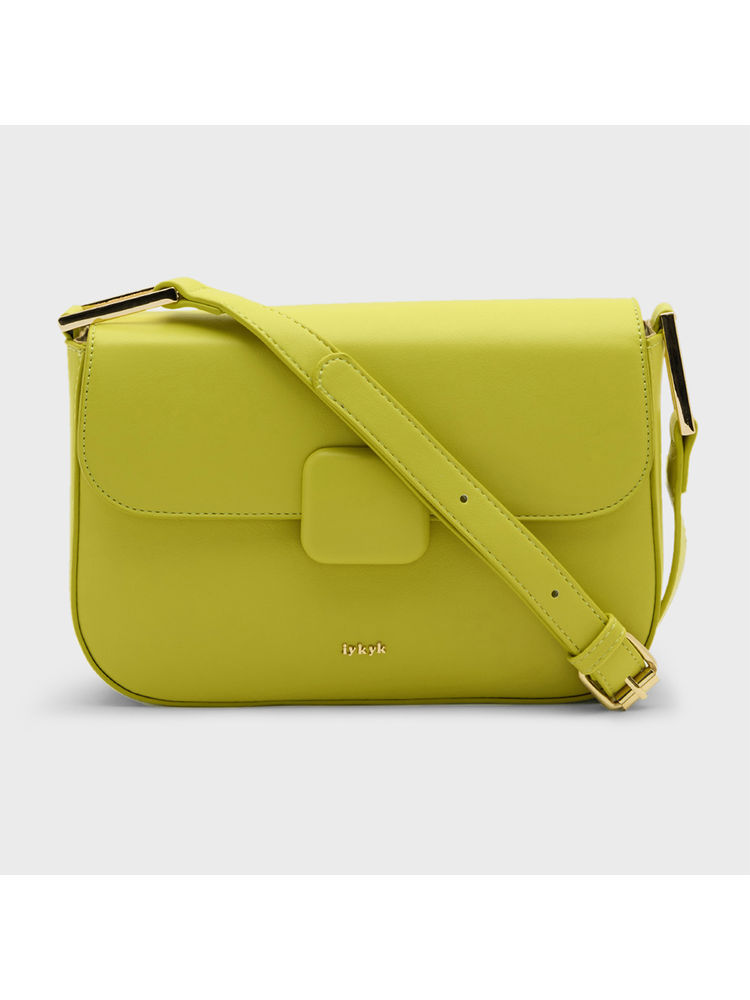 IYKYK by Nykaa Fashion Pick Me Solid Lime Green Sling and Crossbody Bag-image-7