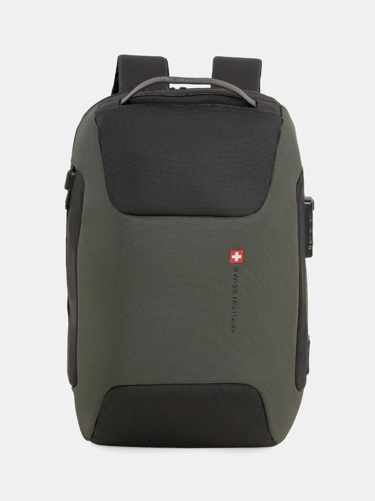 Swiss Military Luke 23L Laptop 15.6 USB A and C Port TSA Lock Green Backpack-image-11