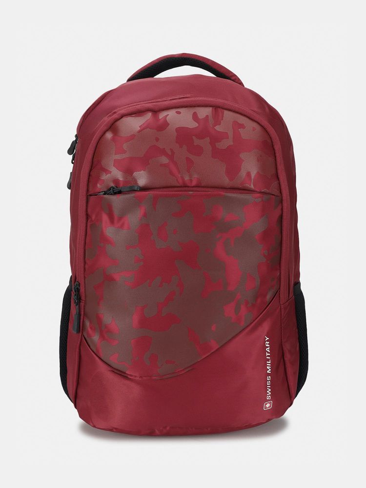Swiss Military Snowflake 33L Laptop 15.6 Compartment Water Resistant Maroon Backpack-image-8