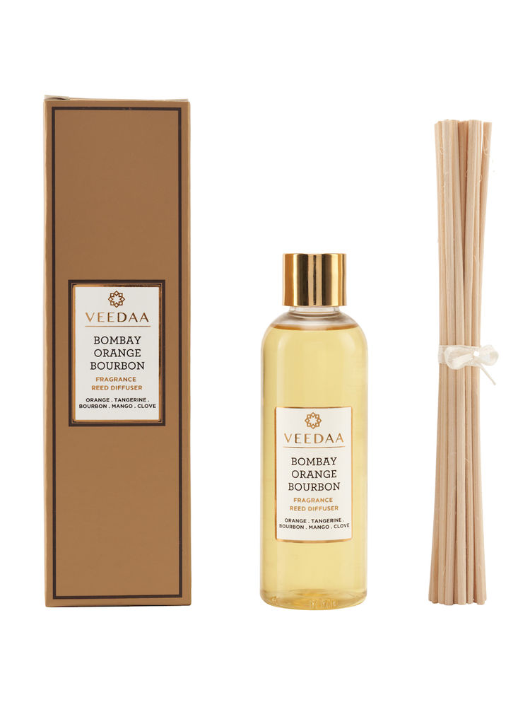 Veedaa Candles Bombay Orange Bourbon Diffuser Oil Refill & Reeds Set-picture-26