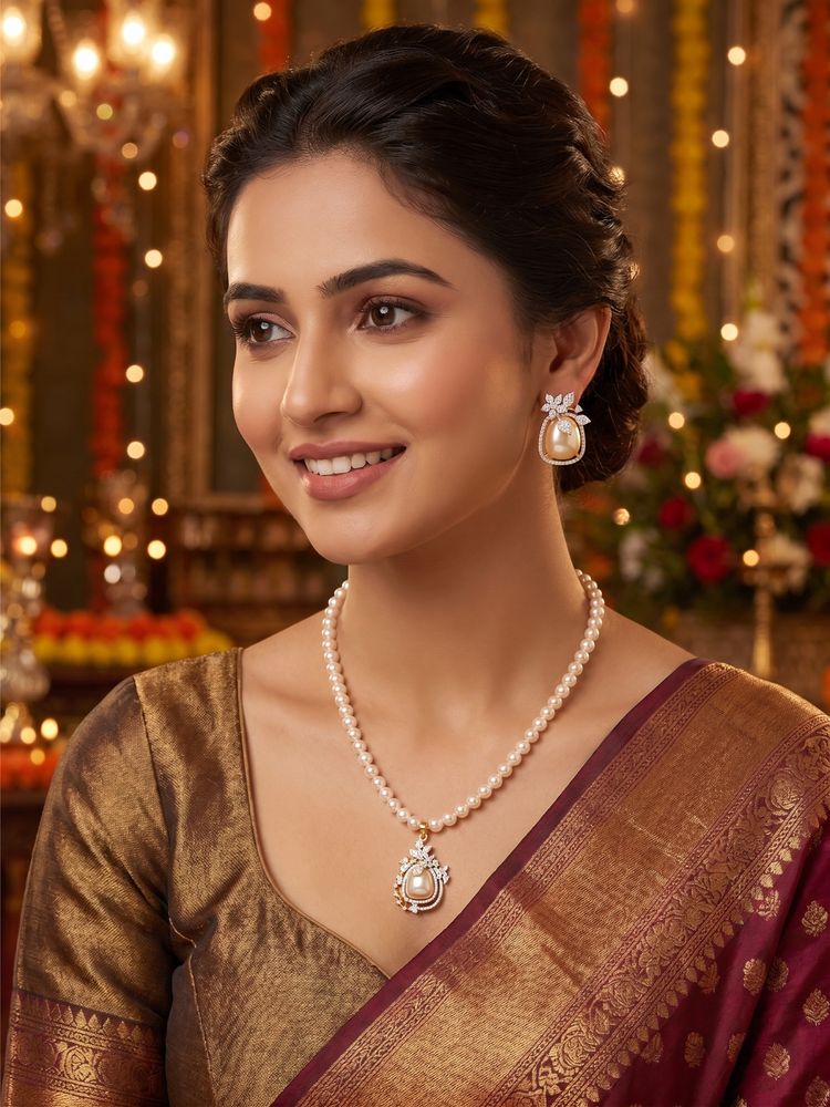Nuyug Bloomy Pearl Jewellery Set-picture-28