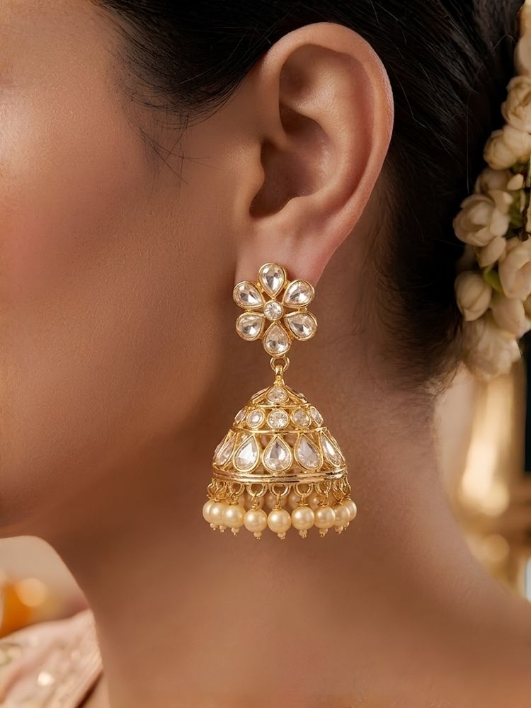 Nuyug Chandrika Pearl Jhumkas Earrings-picture-26