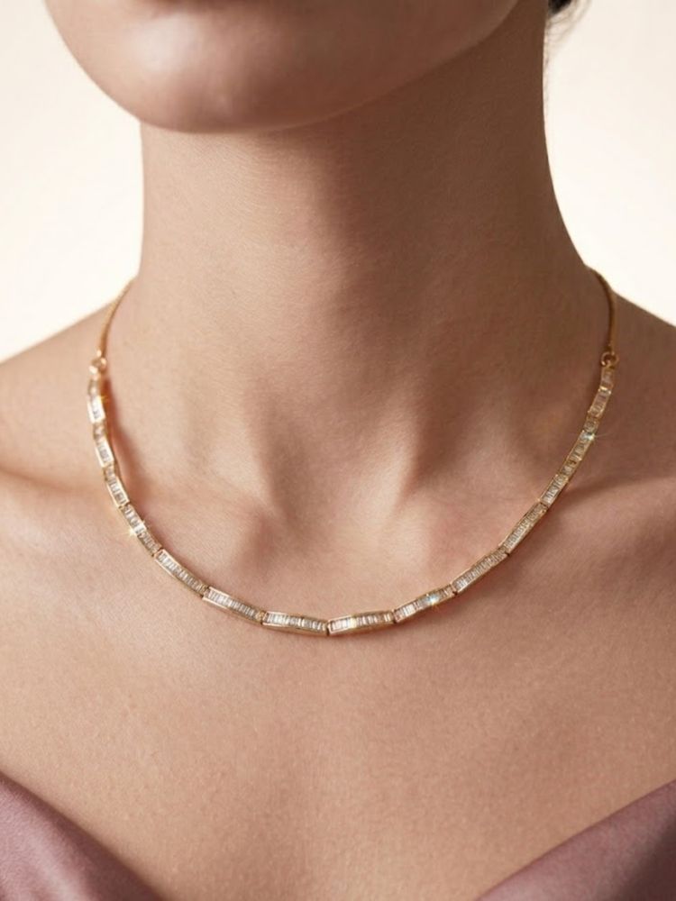 Nuyug Linear American Diamond Glissade Necklace-picture-46