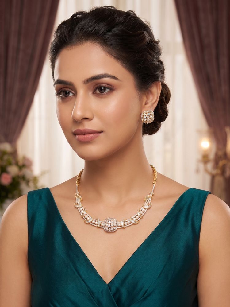Nuyug Queen American Diamond Jewellery Set-picture-36
