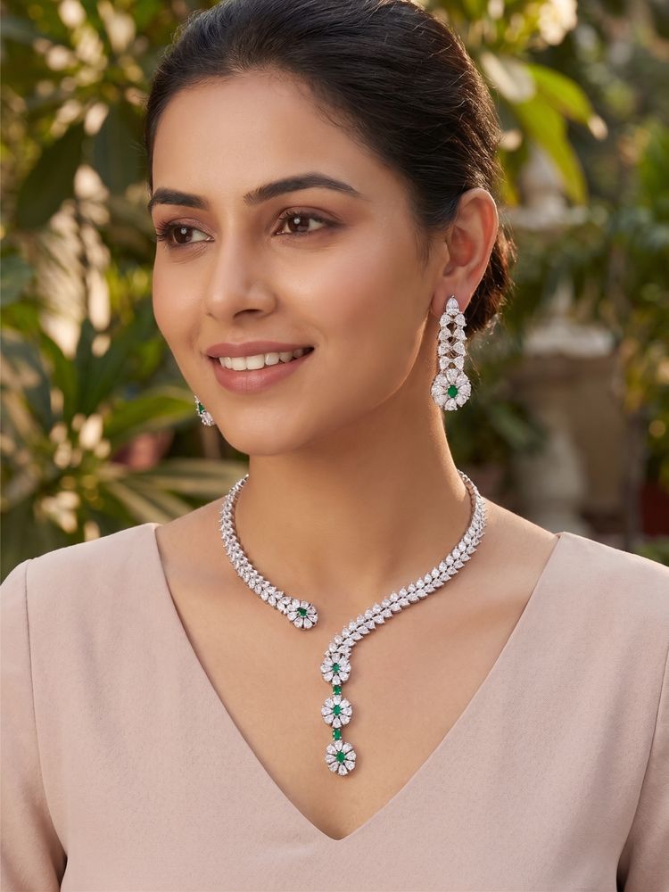 Nuyug Serpens American Diamond Jewellery Set-picture-38